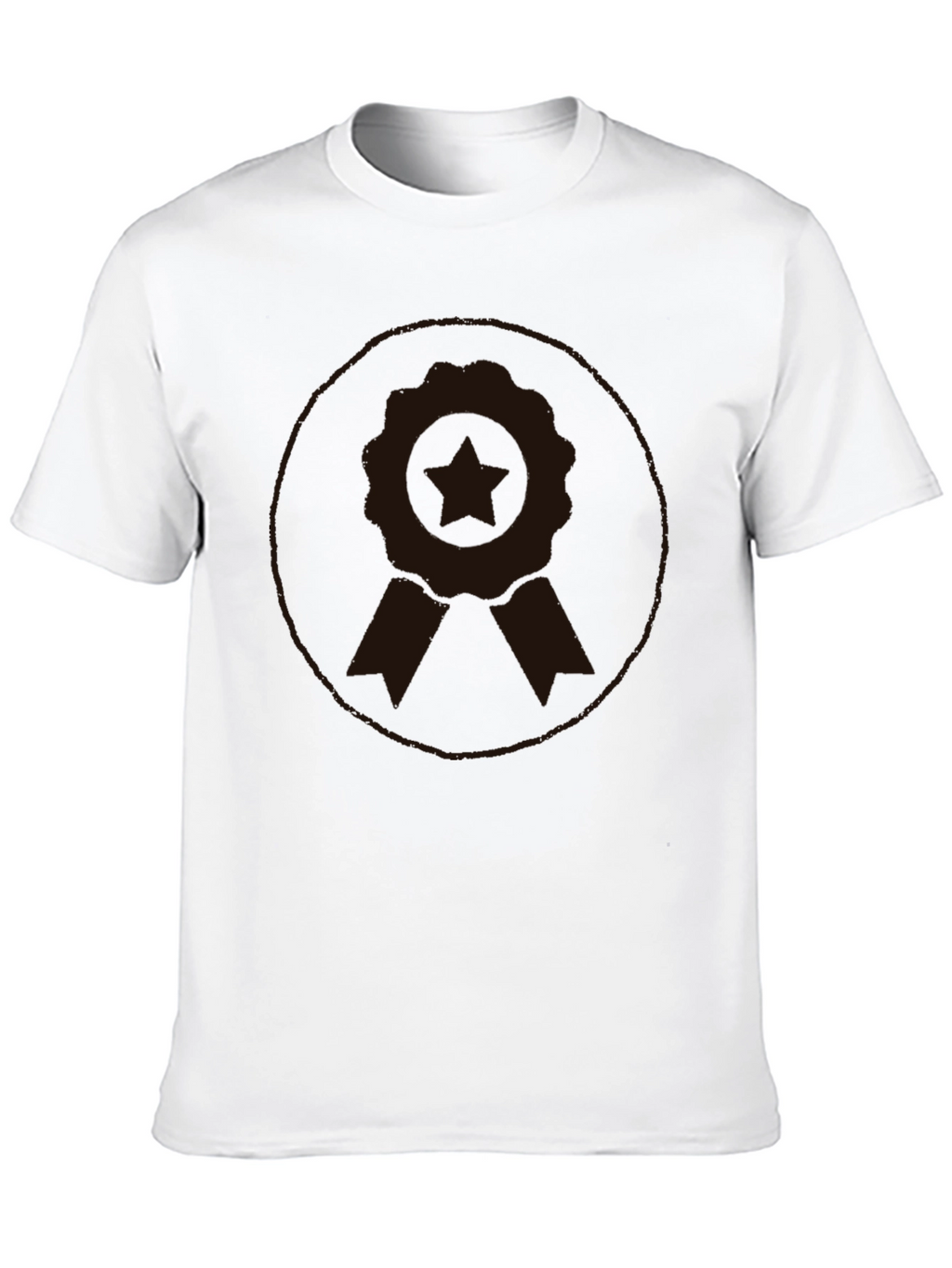 Mens Black Graphic Tee - Award Ribbon Design