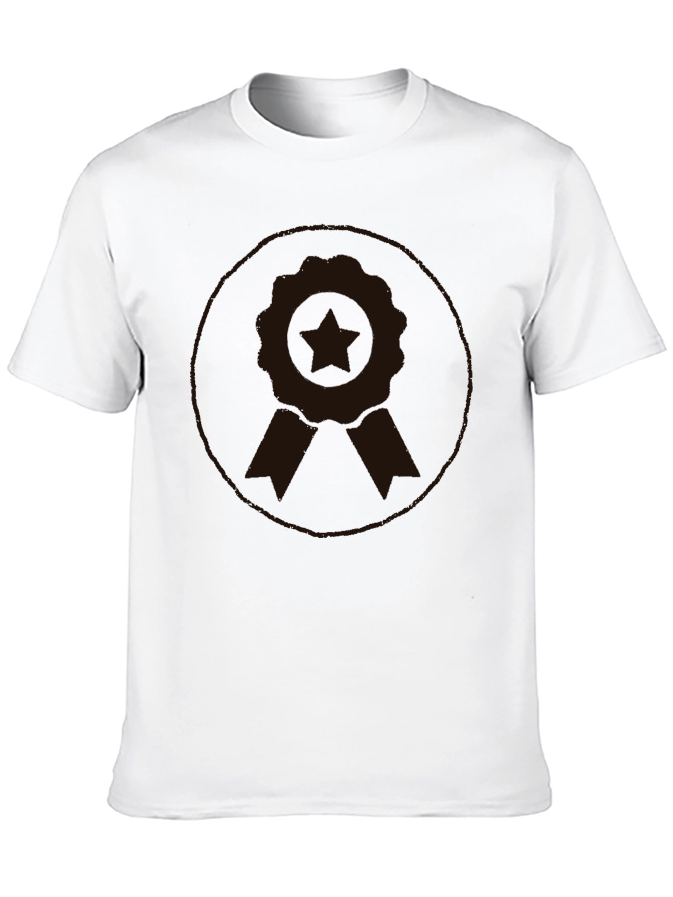 Mens Black Graphic Tee - Award Ribbon Design