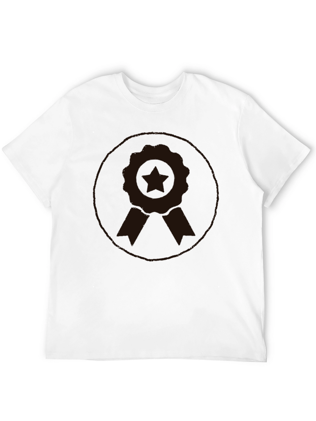 Mens Black Graphic Tee - Award Ribbon Design