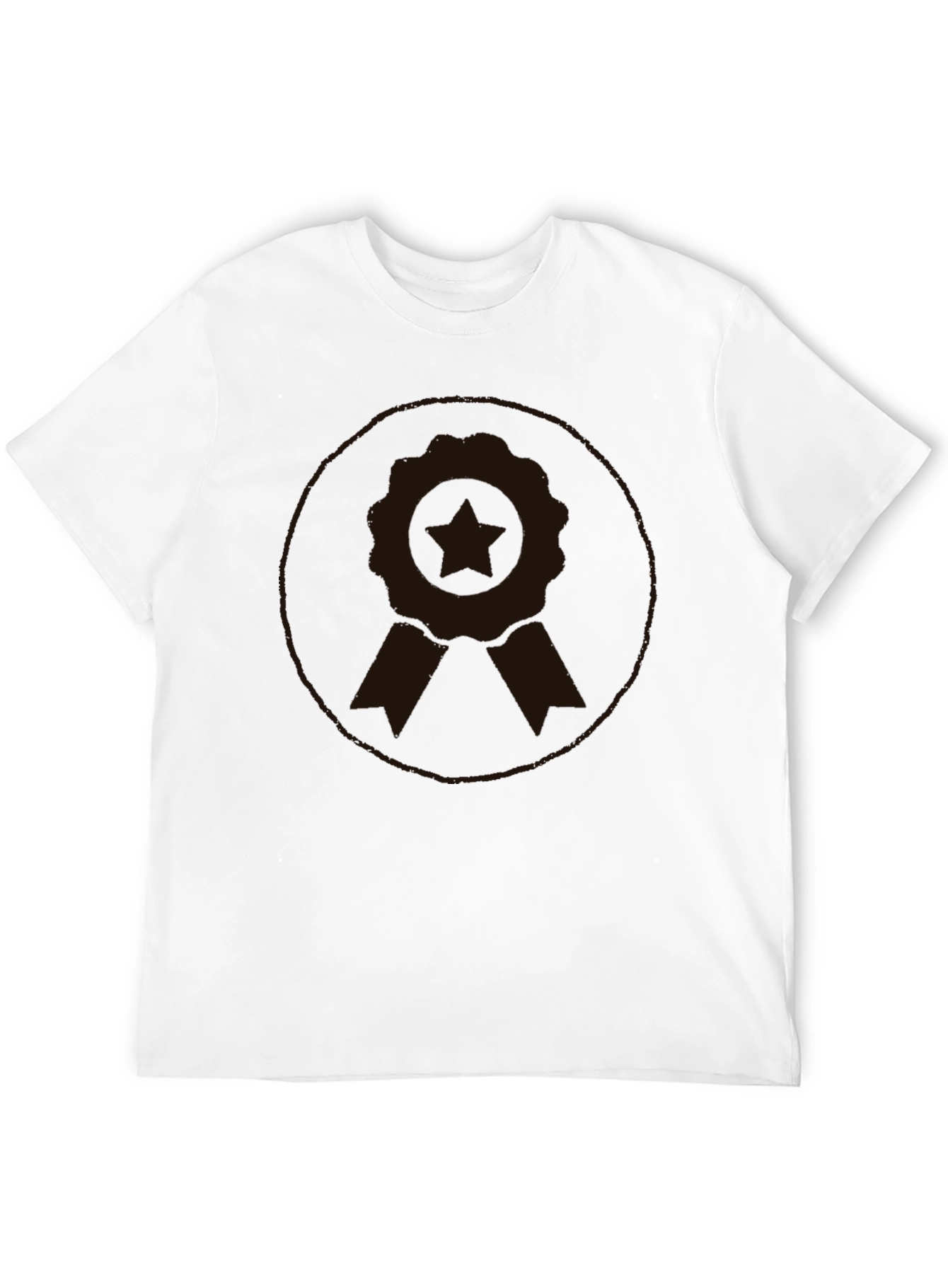 Mens Black Graphic Tee - Award Ribbon Design