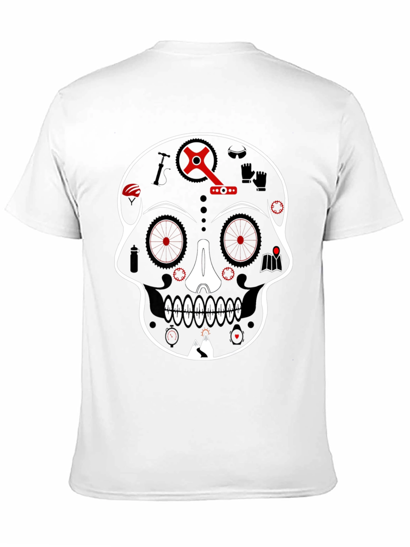 Skull Bicycle Graphic Tee - Cool Biker T-Shirt