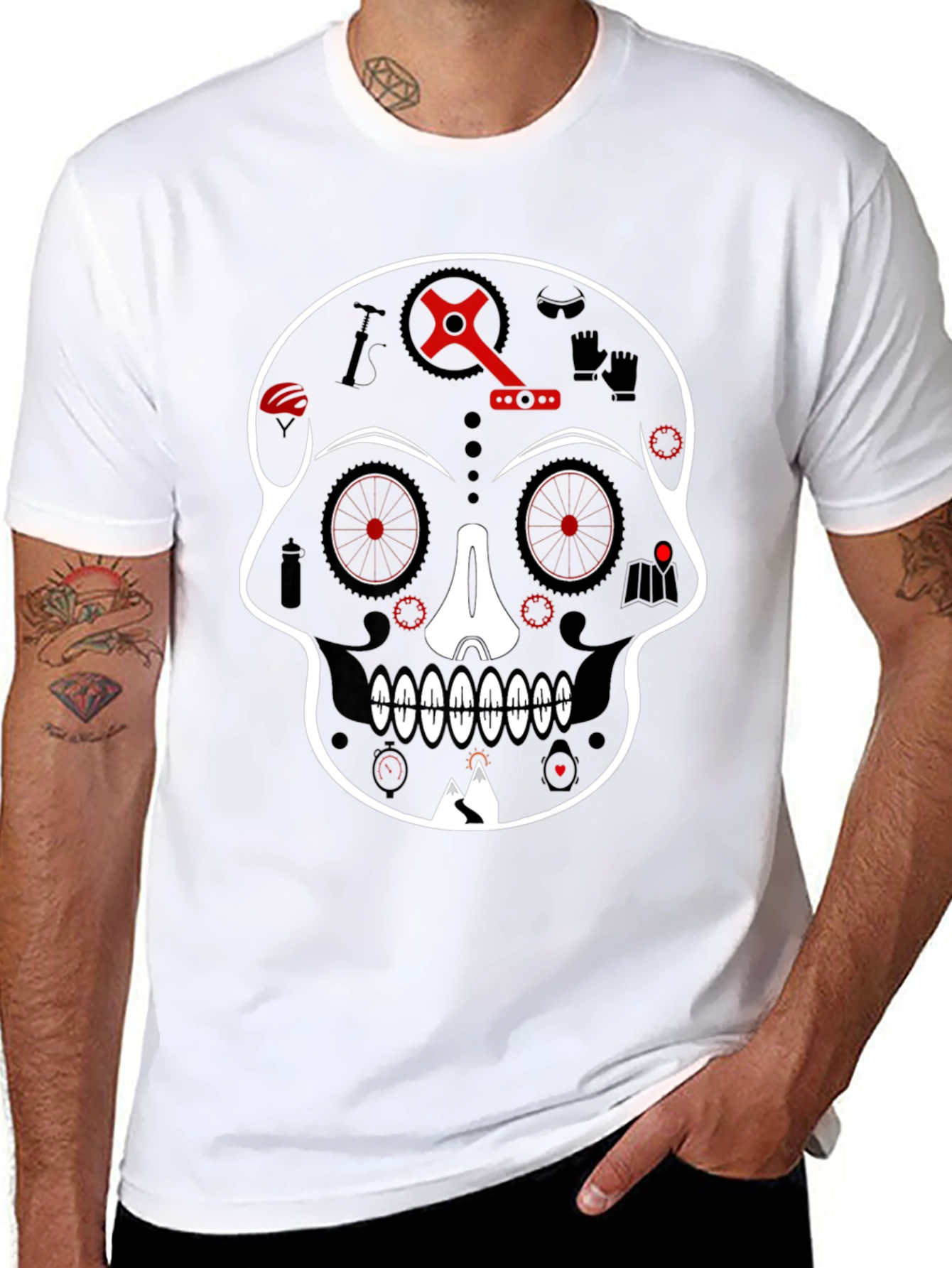 Skull Bicycle Graphic Tee - Cool Biker T-Shirt