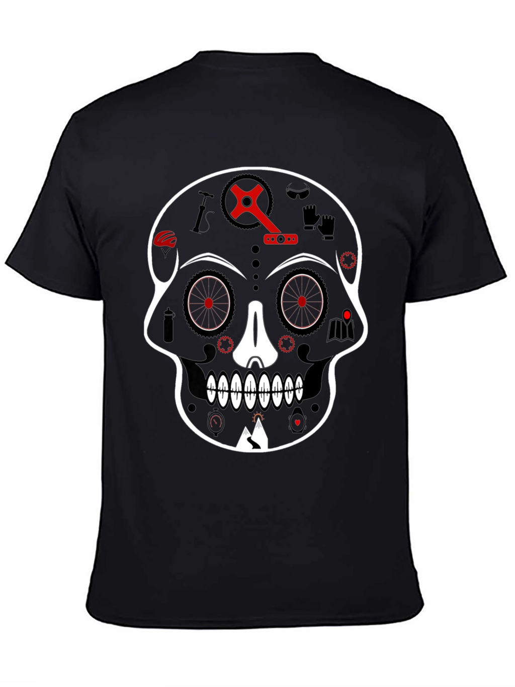 Skull Bicycle Graphic Tee - Cool Biker T-Shirt