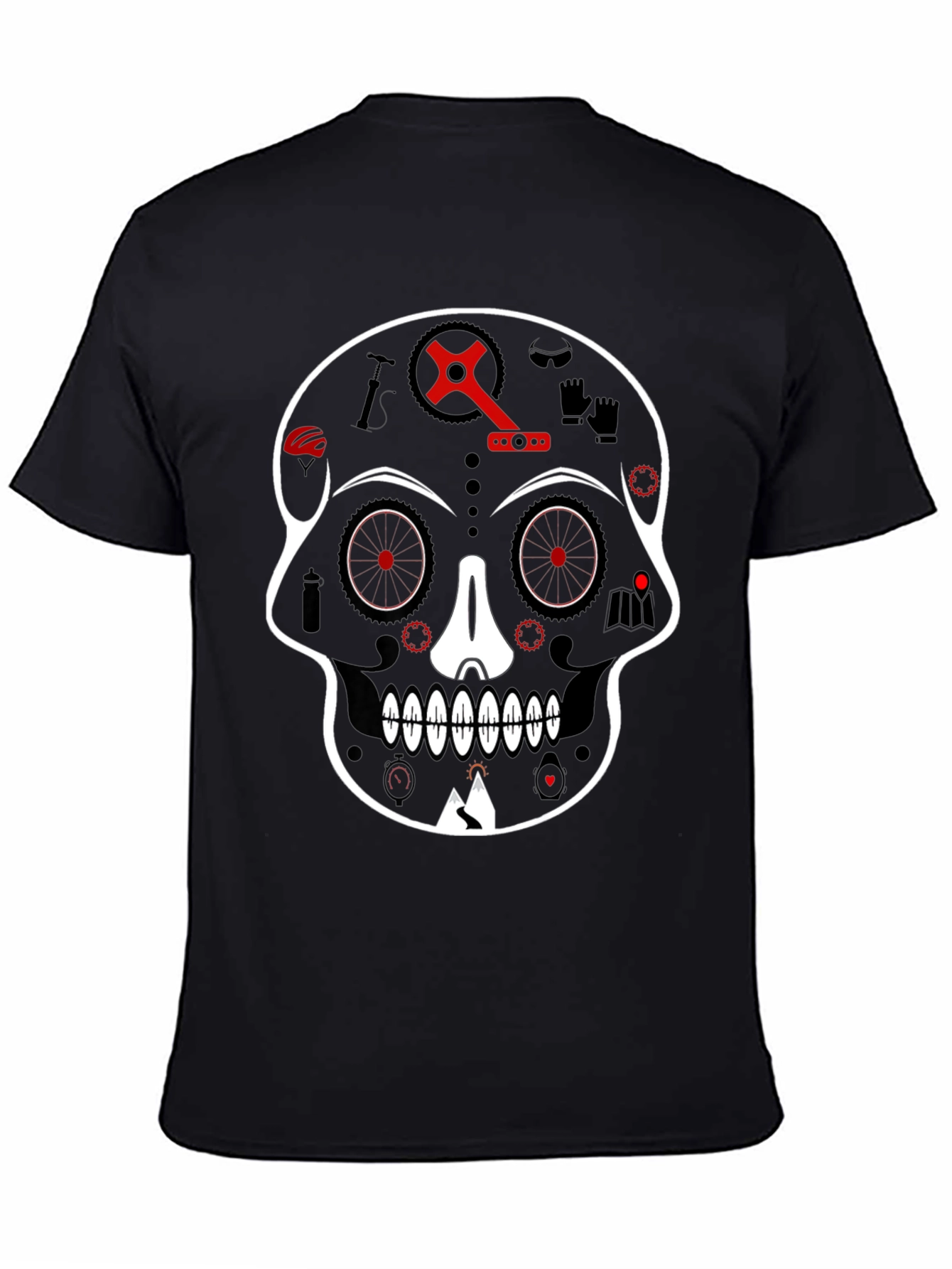 Skull Bicycle Graphic Tee - Cool Biker T-Shirt
