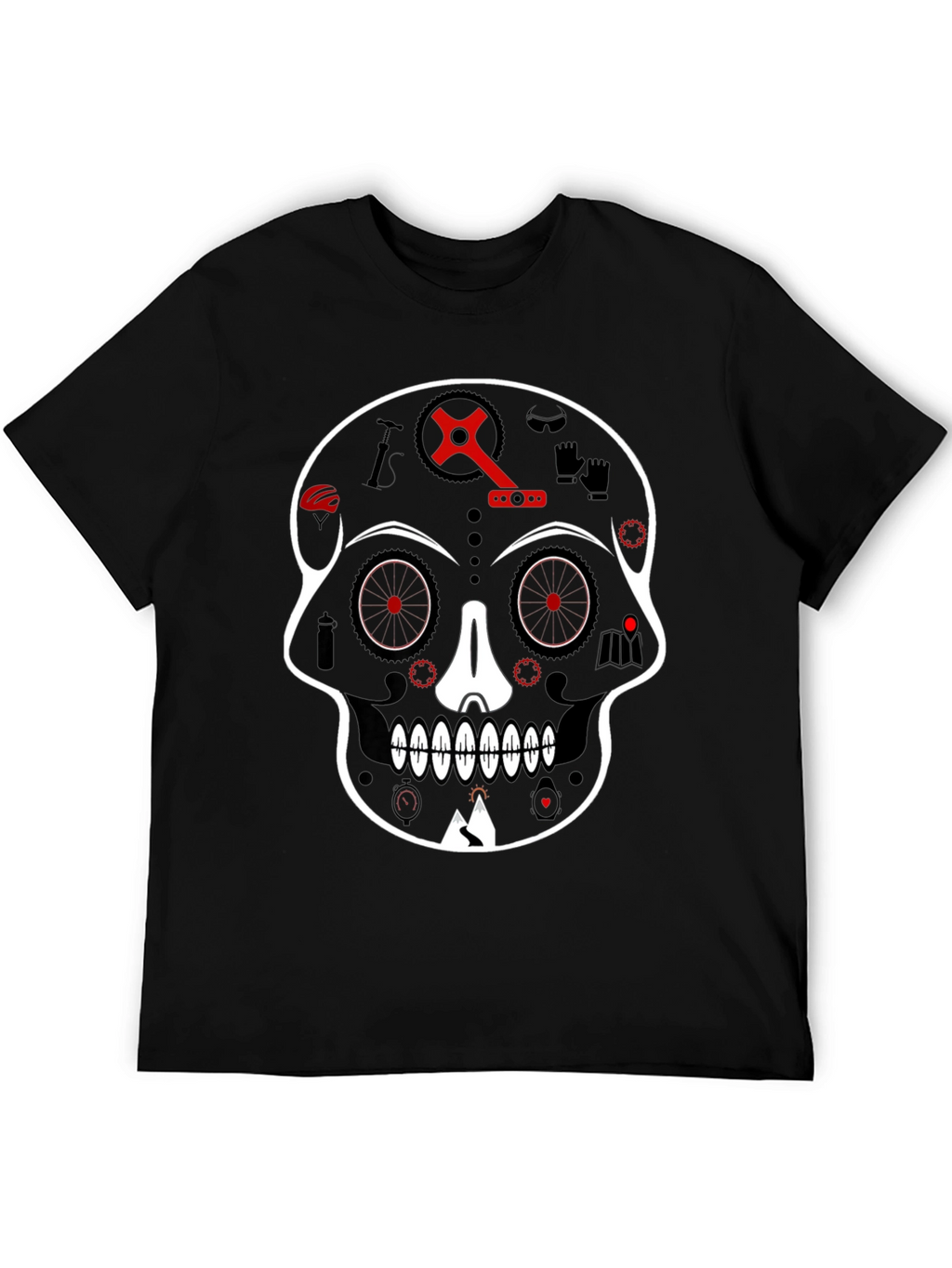 Skull Bicycle Graphic Tee - Cool Biker T-Shirt