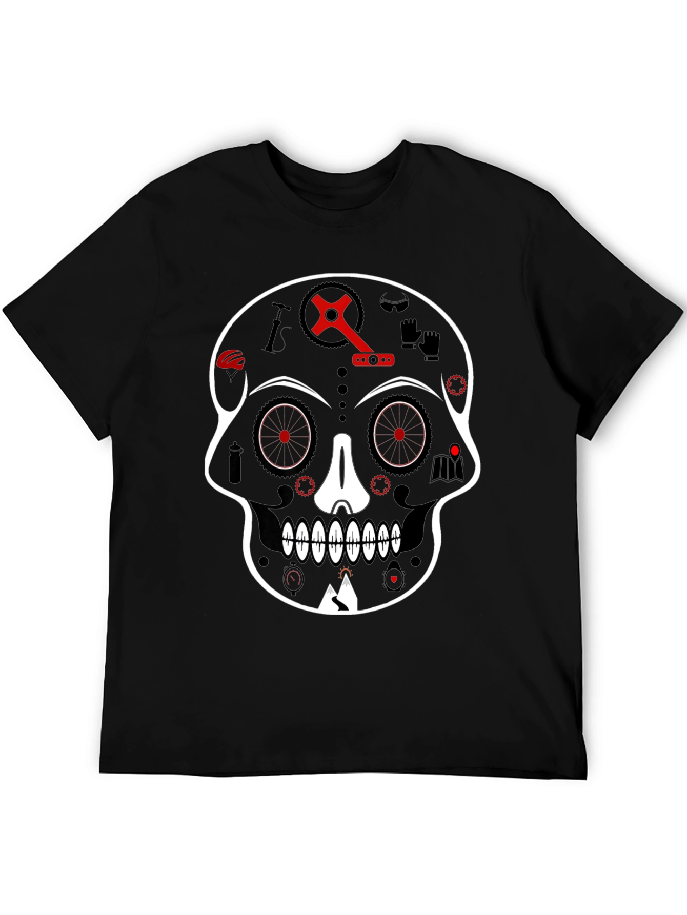 Skull Bicycle Graphic Tee - Cool Biker T-Shirt
