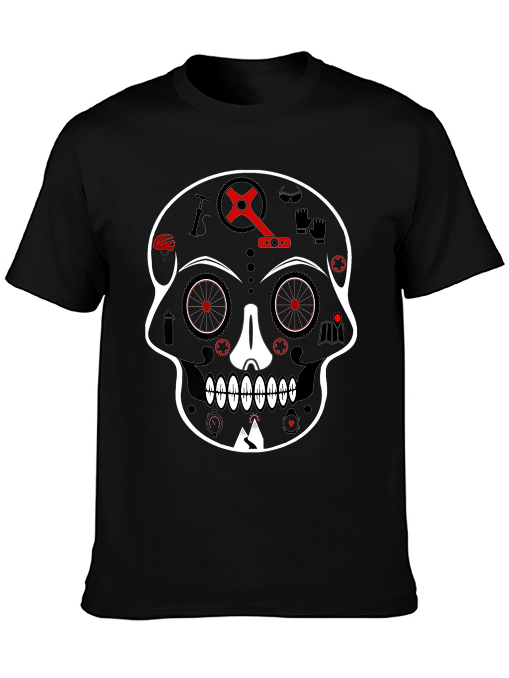 Skull Bicycle Graphic Tee - Cool Biker T-Shirt