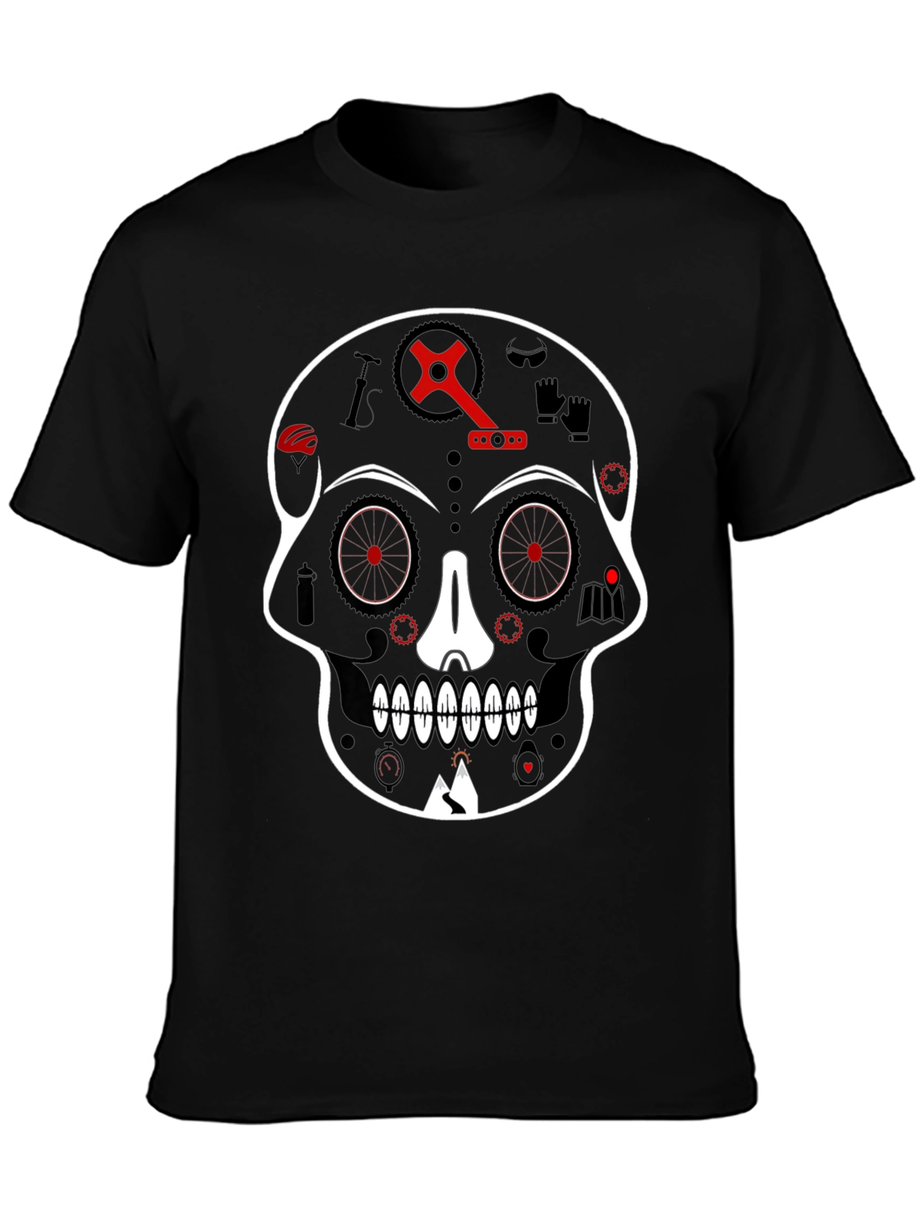 Skull Bicycle Graphic Tee - Cool Biker T-Shirt
