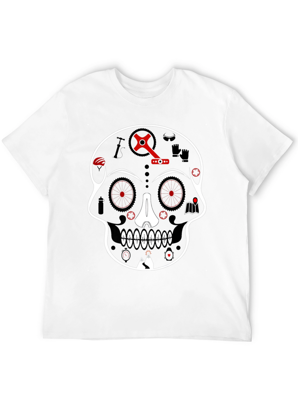 Skull Bicycle Graphic Tee - Cool Biker T-Shirt