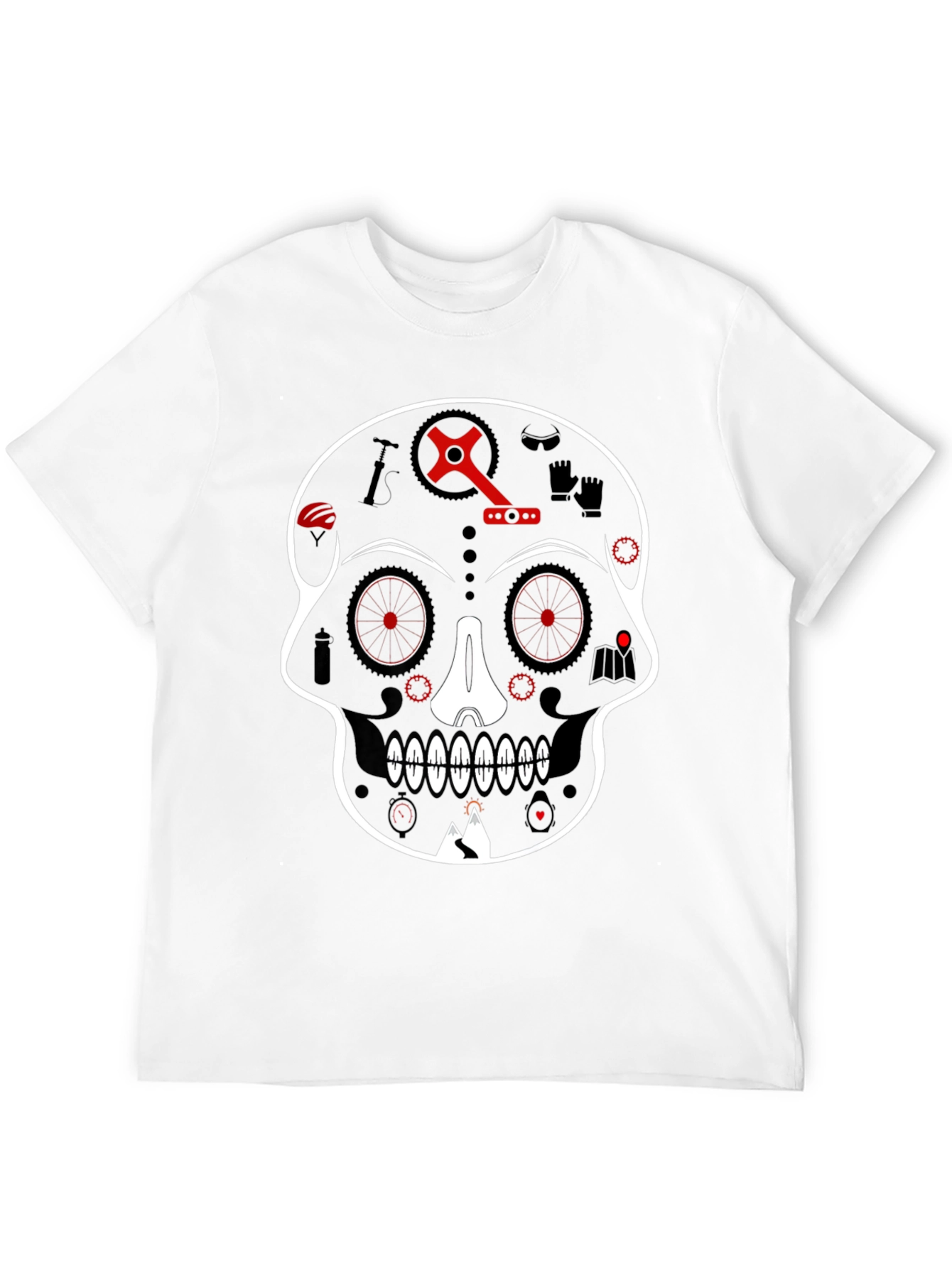 Skull Bicycle Graphic Tee - Cool Biker T-Shirt