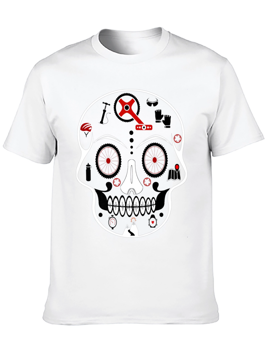 Skull Bicycle Graphic Tee - Cool Biker T-Shirt