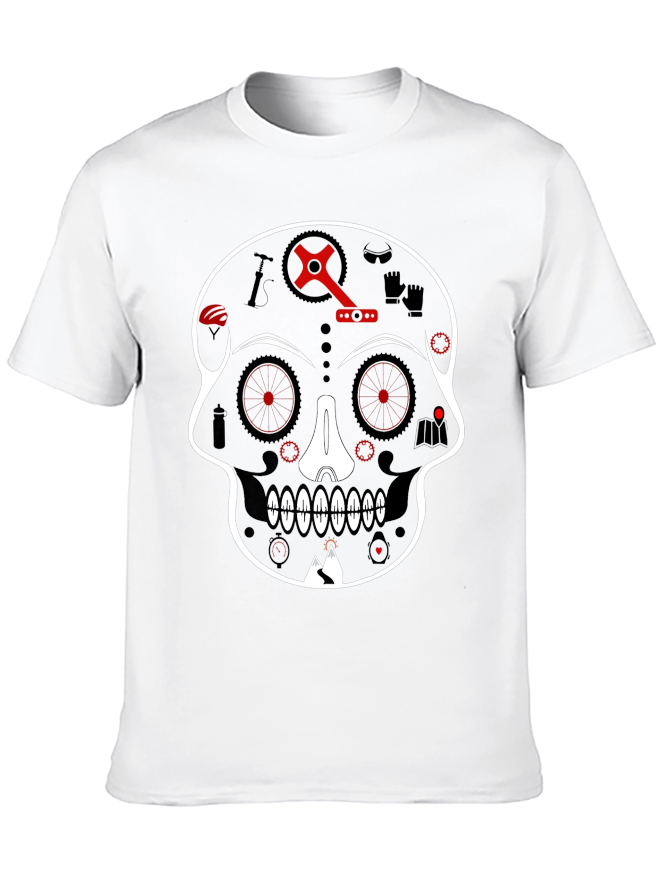 Skull Bicycle Graphic Tee - Cool Biker T-Shirt
