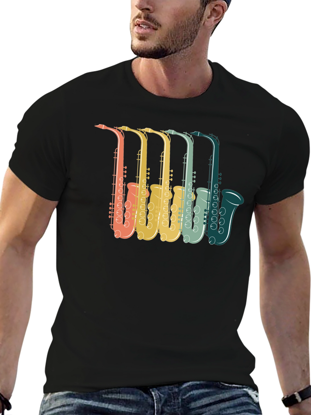 Retro Saxophone Music Lover T-Shirt