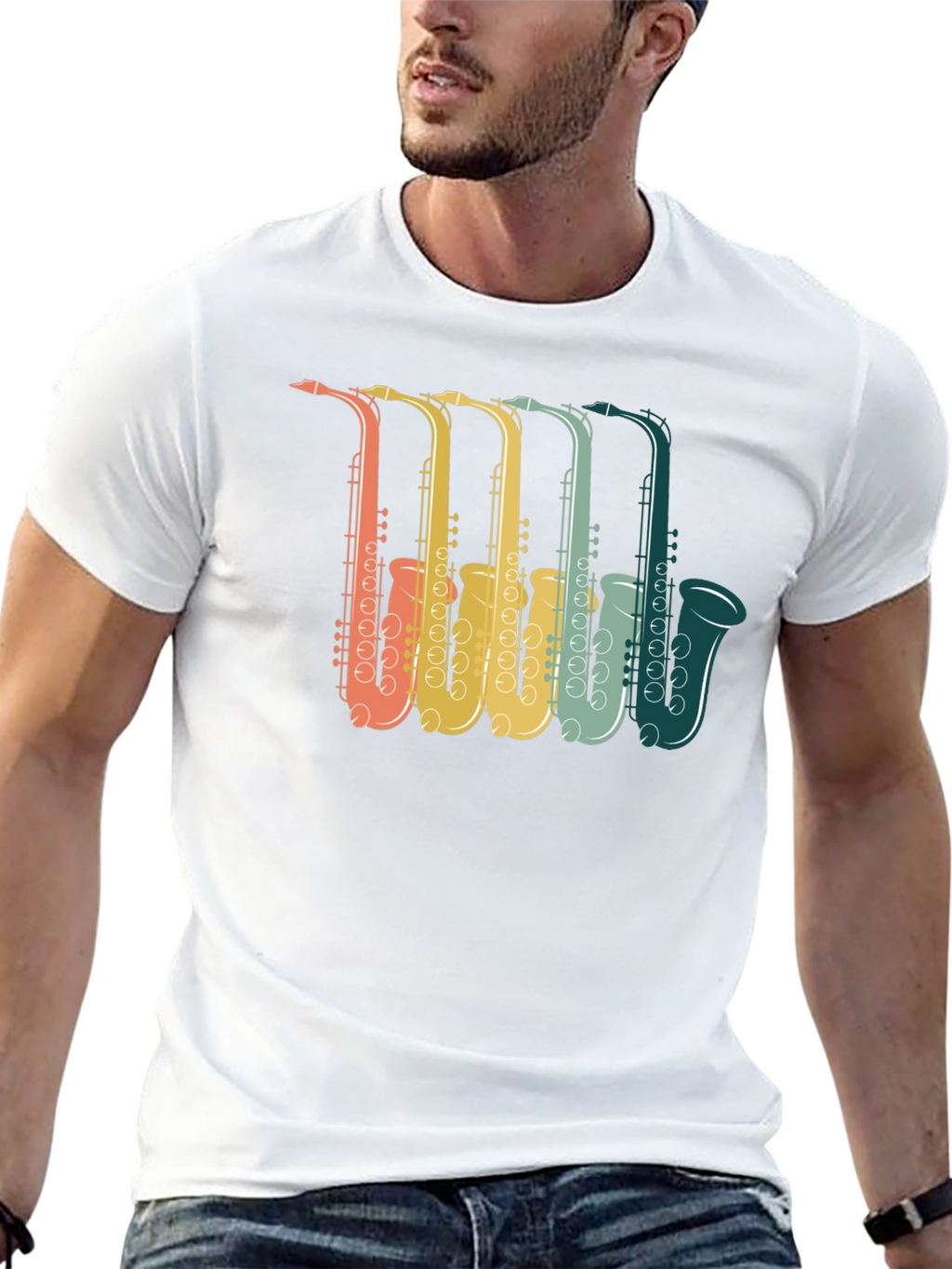Retro Saxophone Music Lover T-Shirt