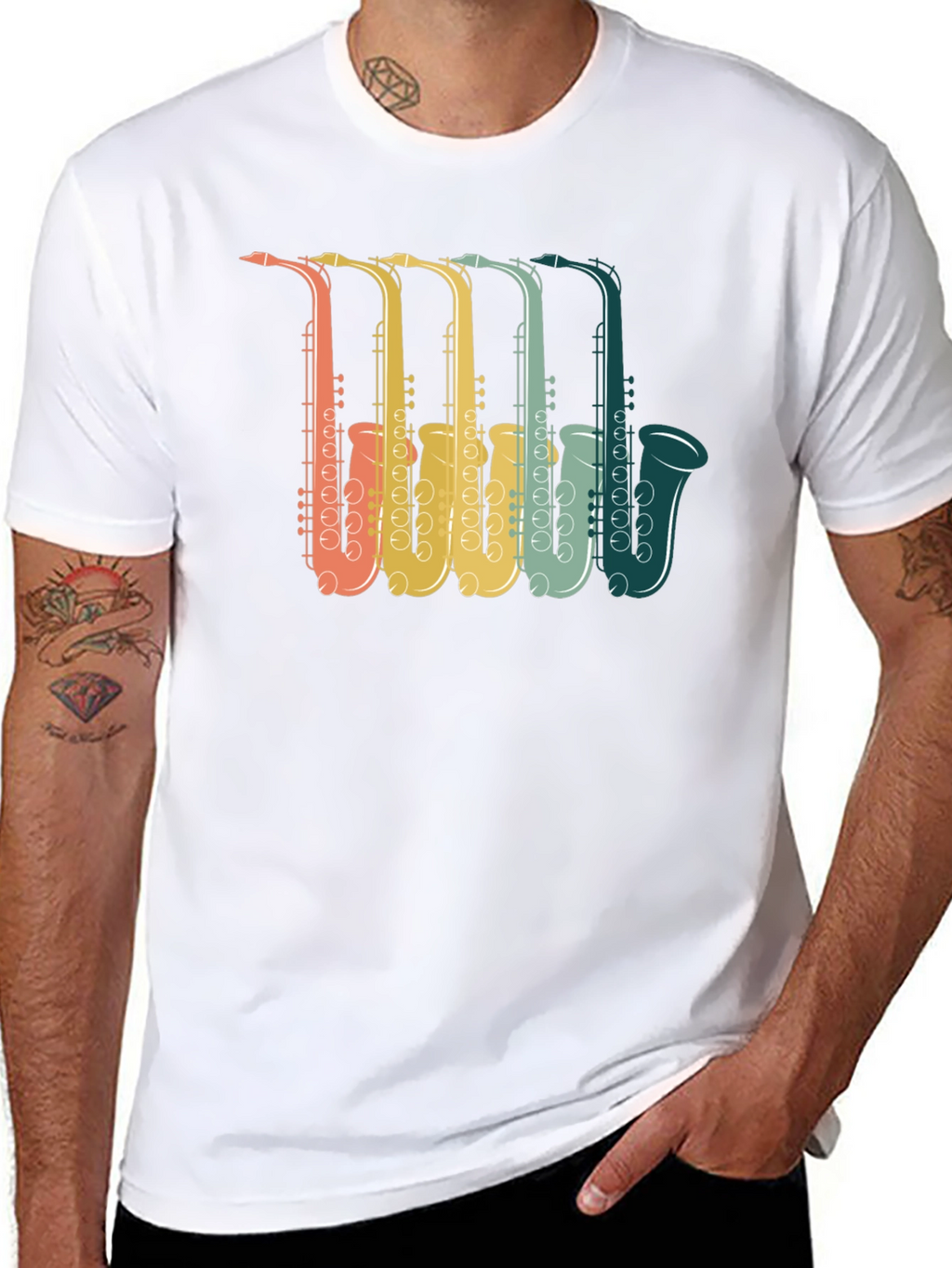 Retro Saxophone Music Lover T-Shirt