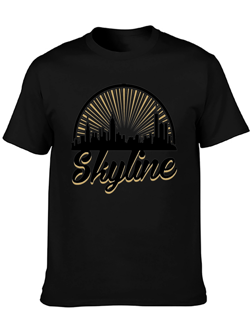 Skyline Graphic T-Shirt - Stylish Black Tee