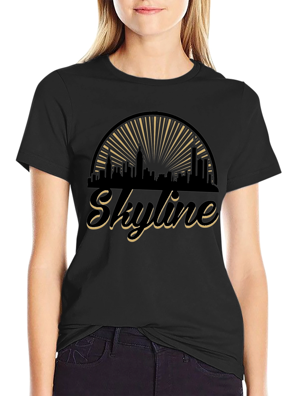 Skyline Graphic T-Shirt - Stylish Black Tee
