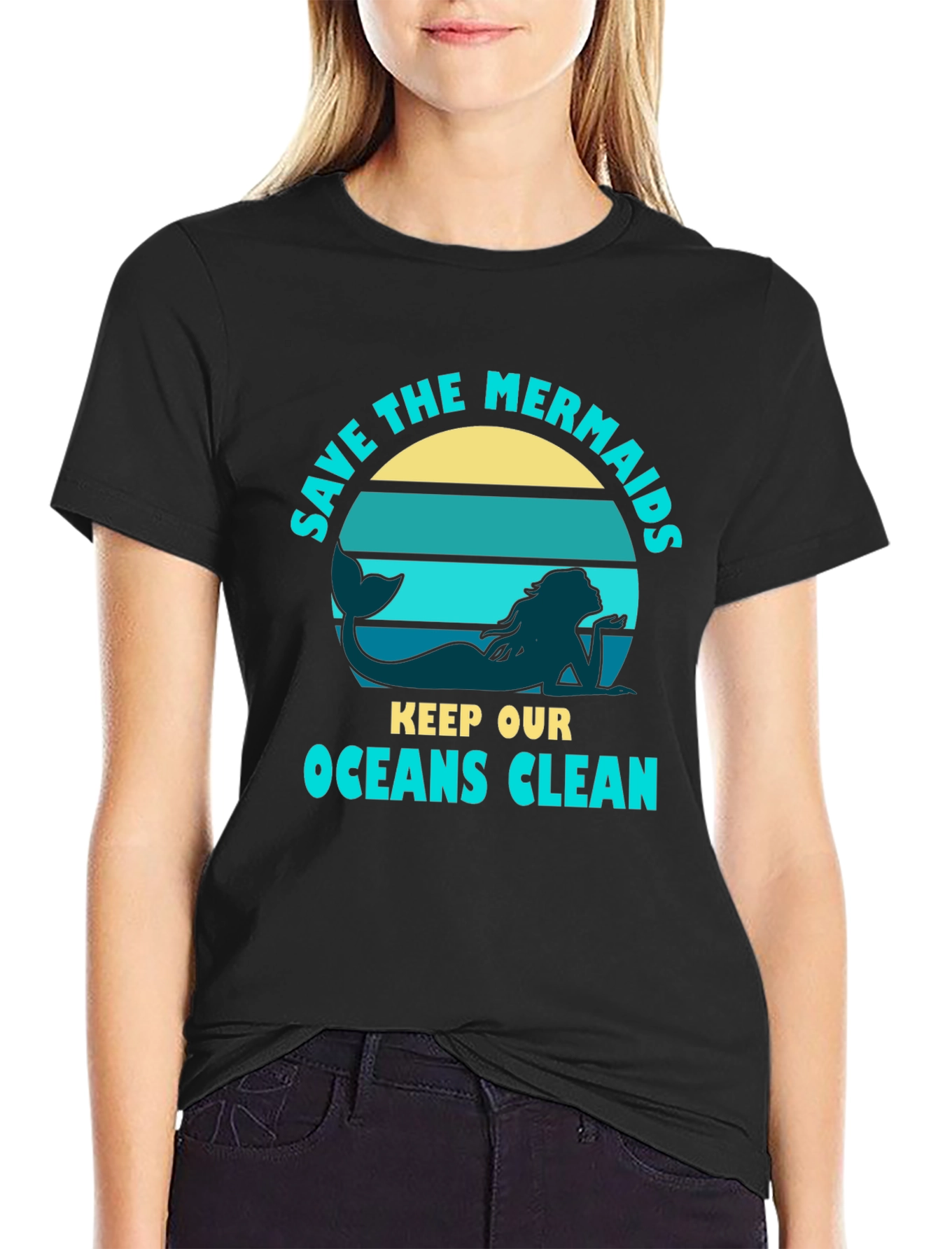 Save the Mermaids Graphic Tee - Ocean Conservation T-Shirt
