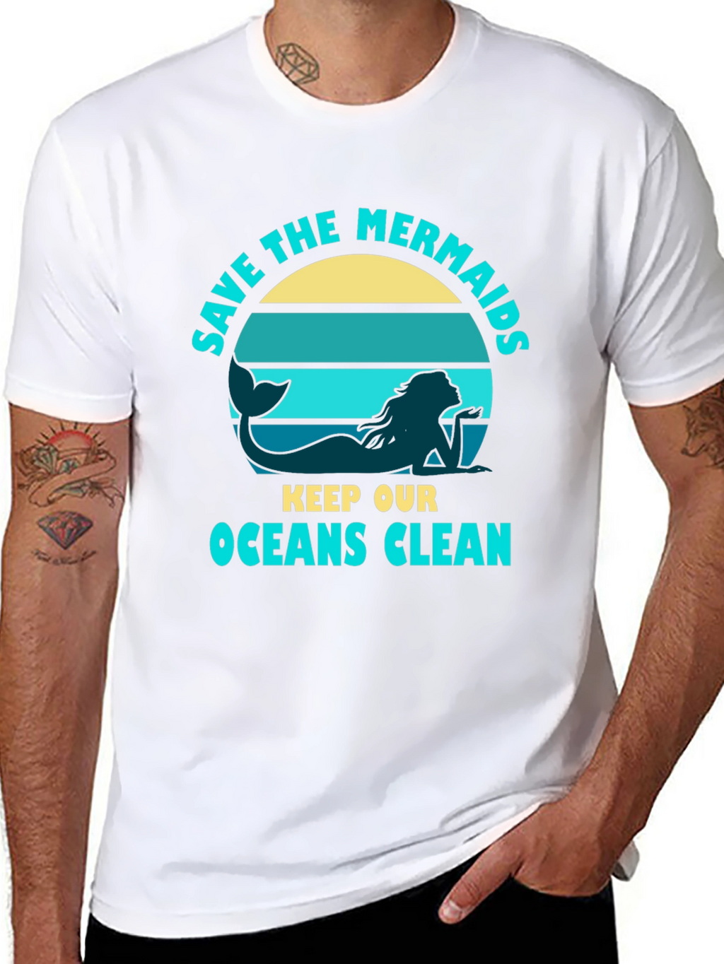 Save the Mermaids Graphic Tee - Ocean Conservation T-Shirt