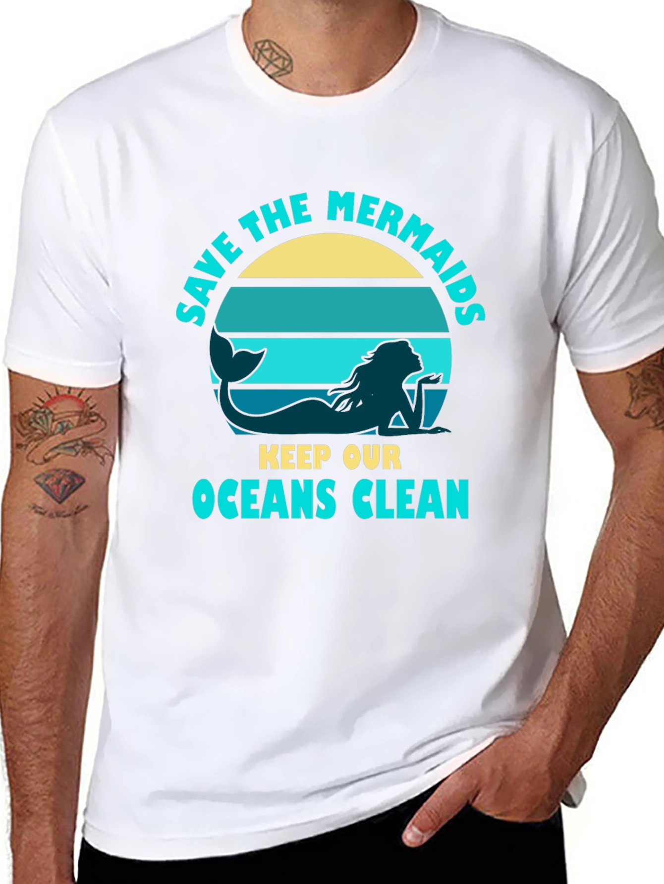 Save the Mermaids Graphic Tee - Ocean Conservation T-Shirt