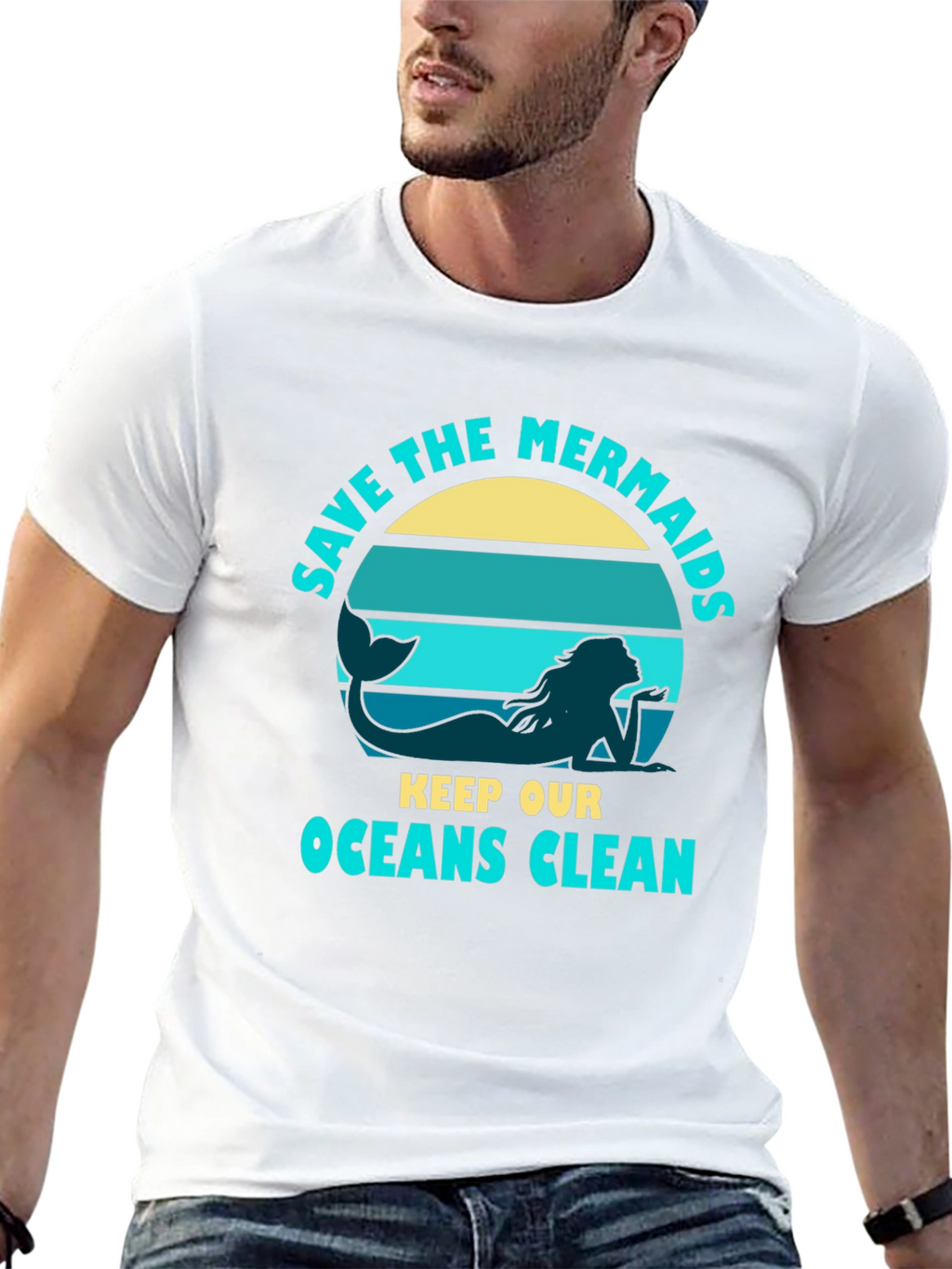 Save the Mermaids Graphic Tee - Ocean Conservation T-Shirt