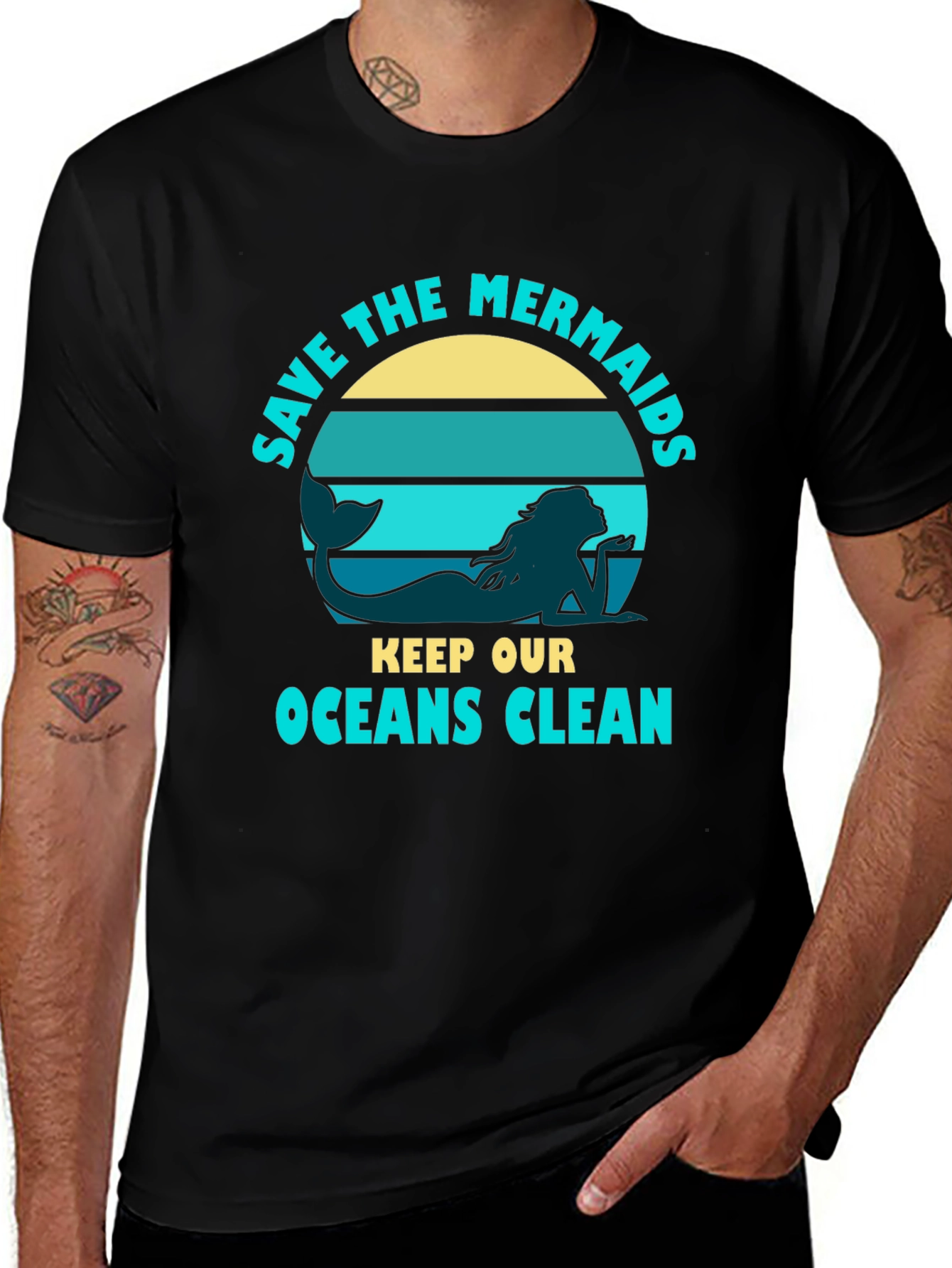 Save the Mermaids Graphic Tee - Ocean Conservation T-Shirt