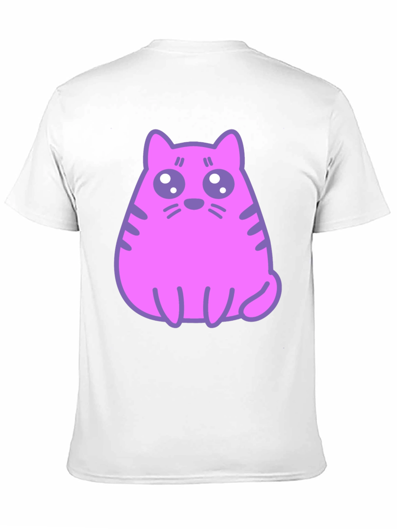 Cute Pink Cat Graphic T-Shirt - Black Cotton Blend Tee