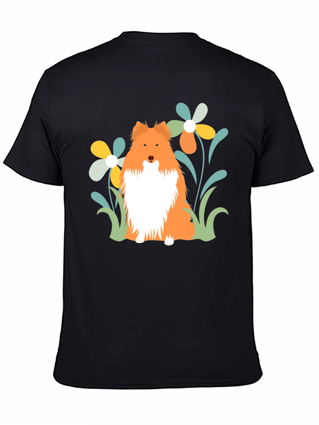 Sheltie Dog & Flowers T-Shirt - Soft Cotton Tee