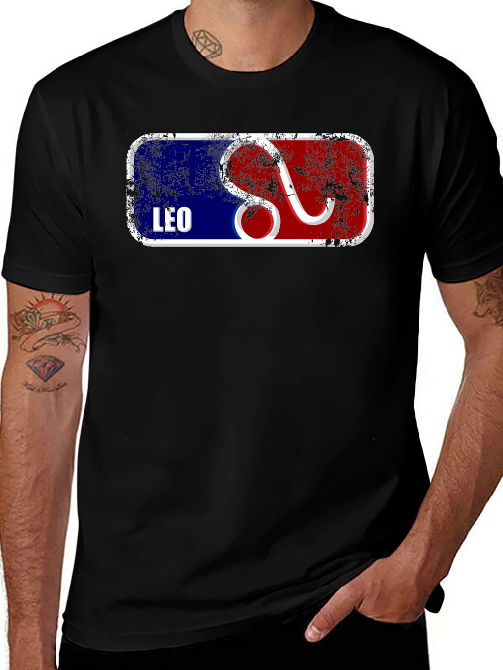 Leo Zodiac Graphic T-Shirt - Black