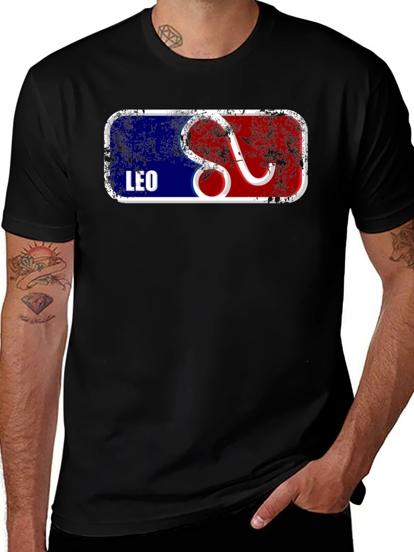 Leo Zodiac Graphic T-Shirt - Black