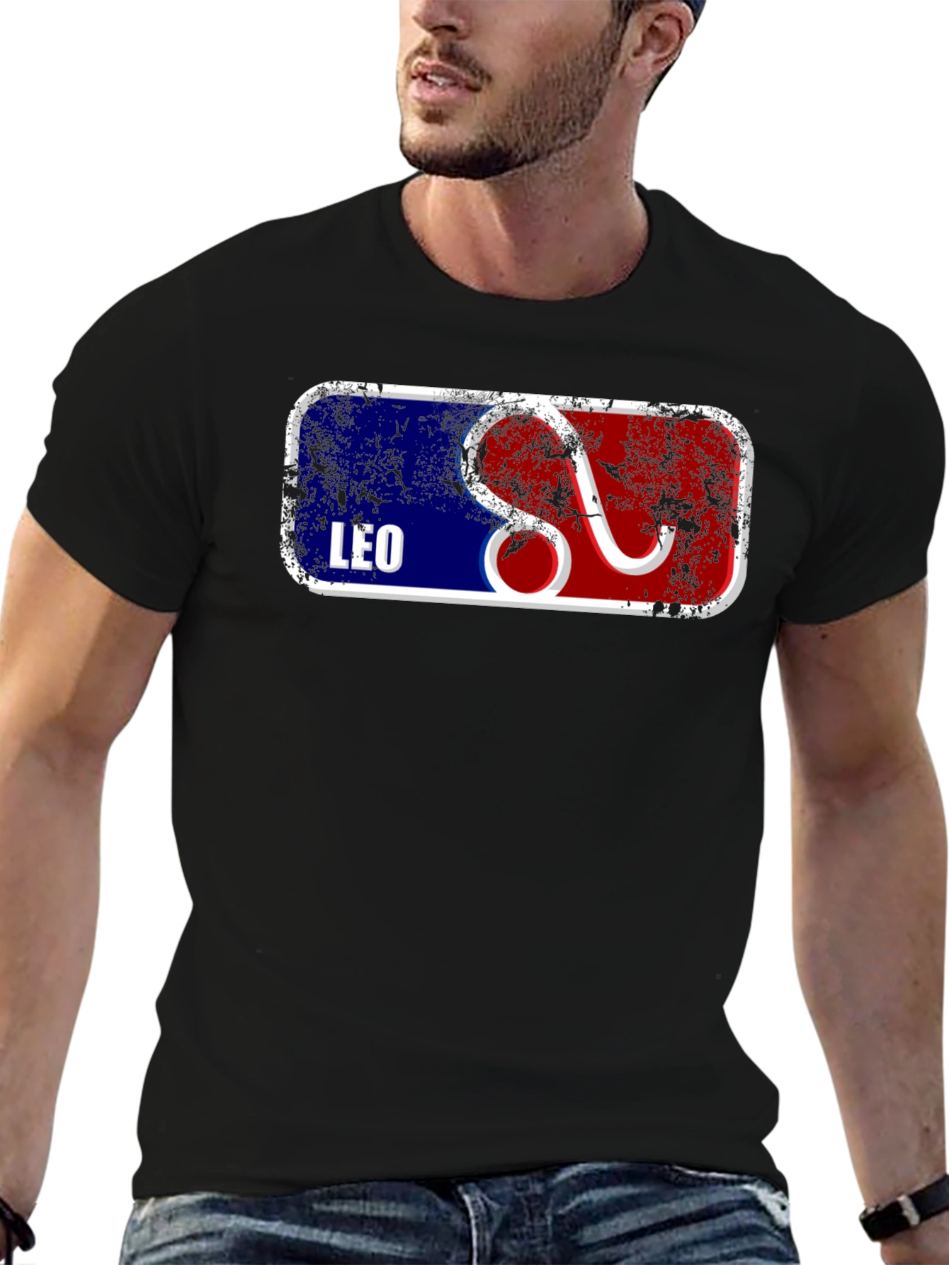 Leo Zodiac Graphic T-Shirt - Black