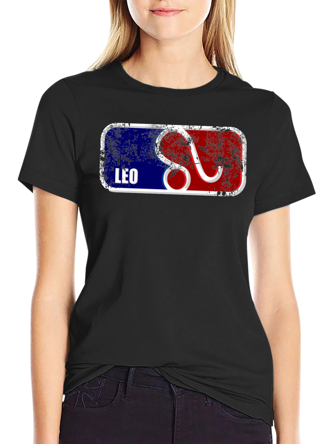 Leo Zodiac Graphic T-Shirt - Black