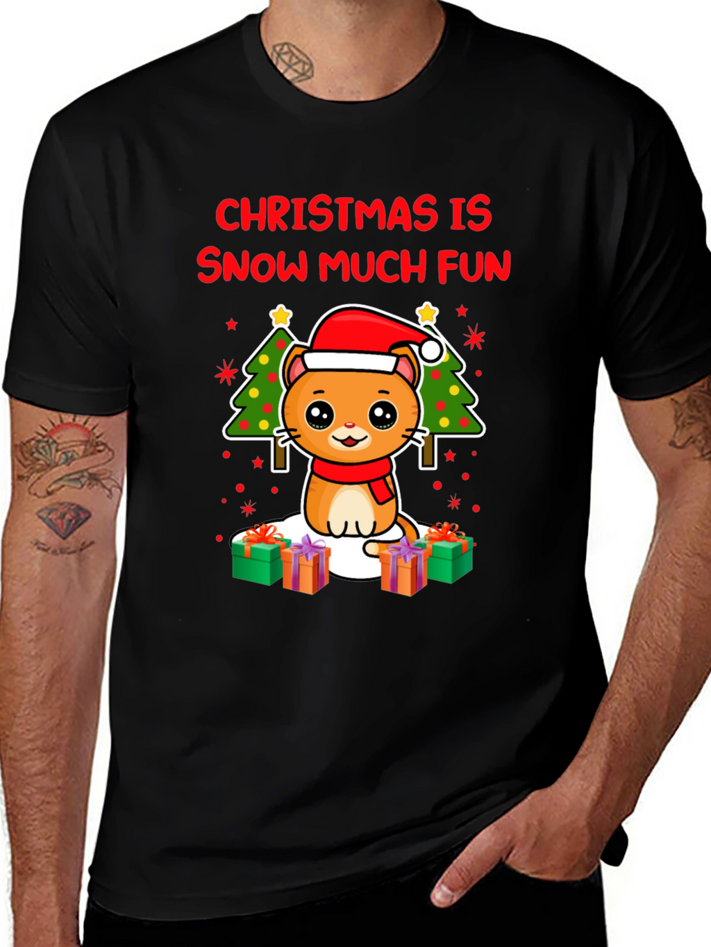 Christmas Cat T-Shirt - Snow Much Fun!