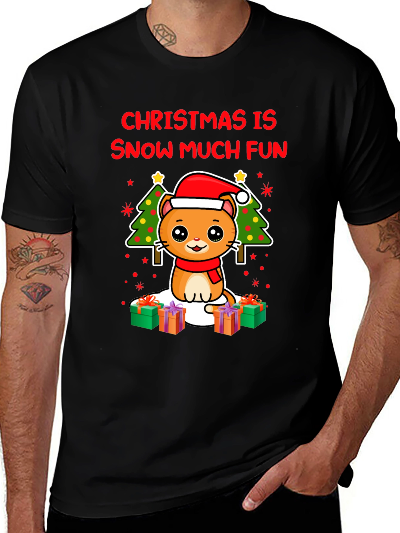 Christmas Cat T-Shirt - Snow Much Fun!