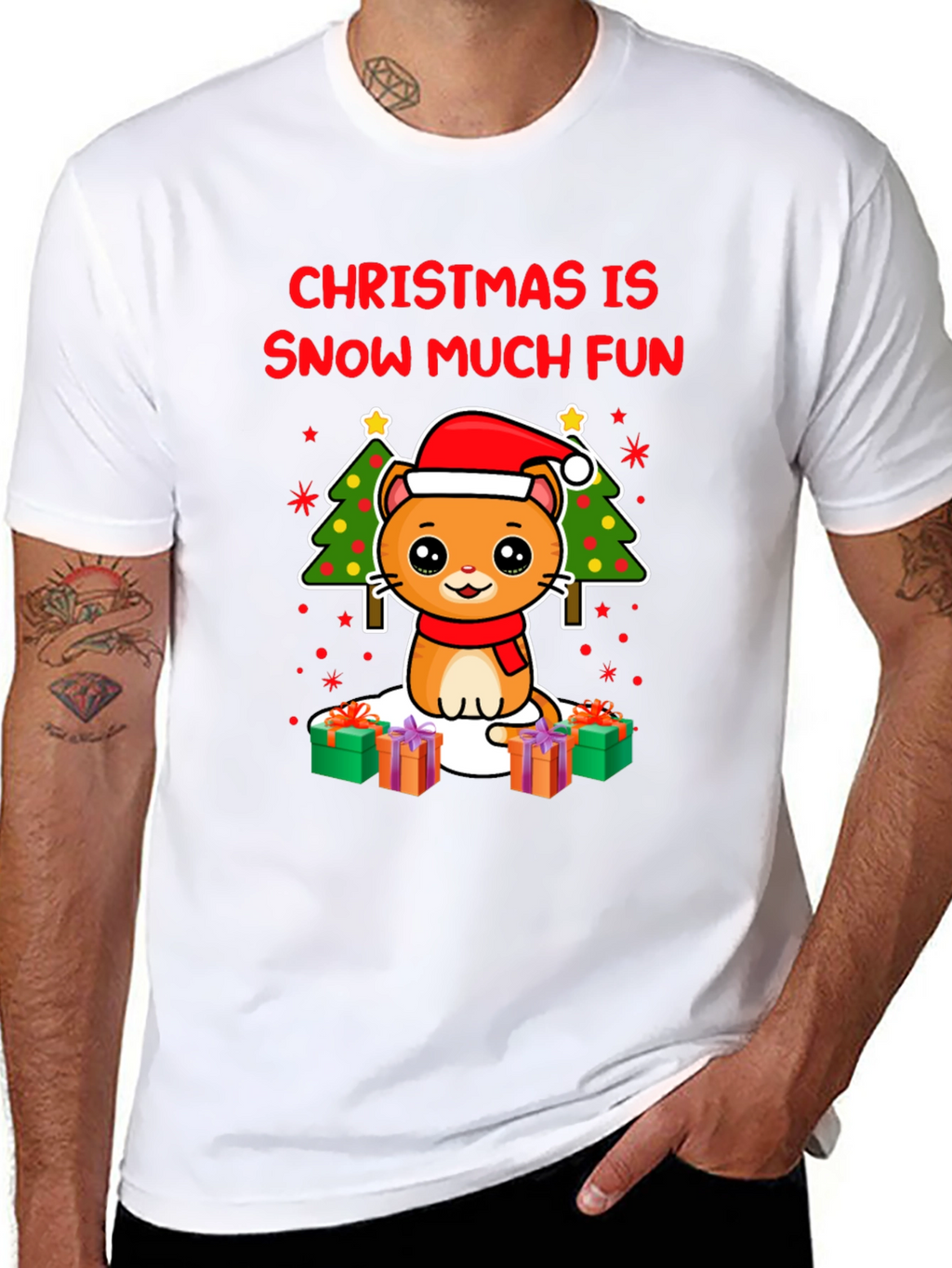 Christmas Cat T-Shirt - Snow Much Fun!