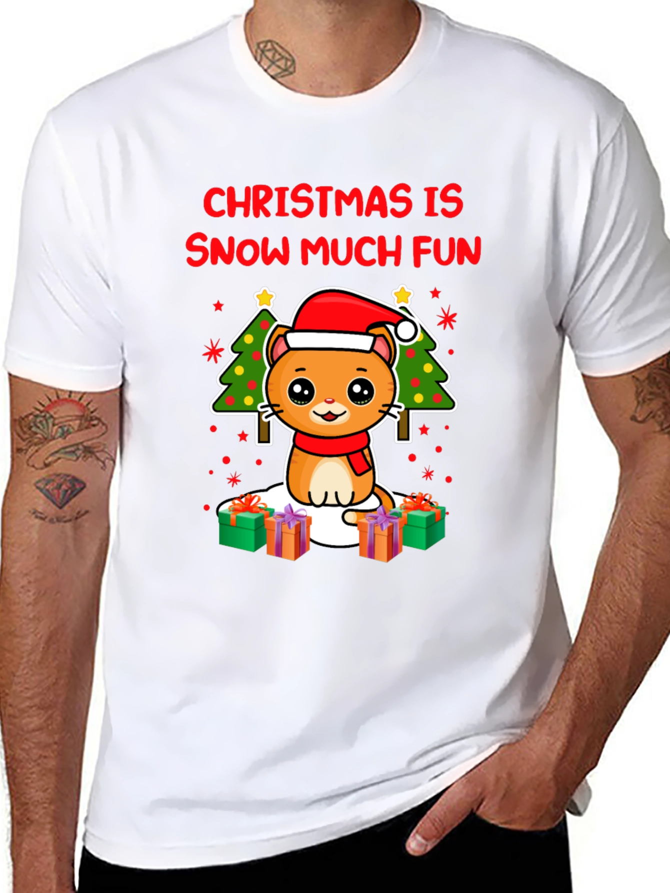Christmas Cat T-Shirt - Snow Much Fun!