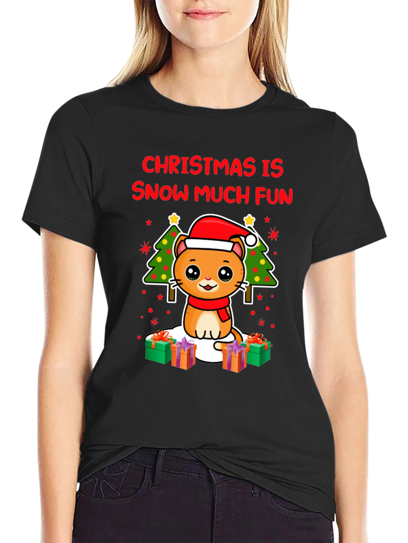 Christmas Cat T-Shirt - Snow Much Fun!