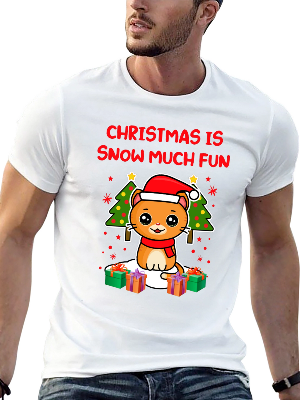 Christmas Cat T-Shirt - Snow Much Fun!