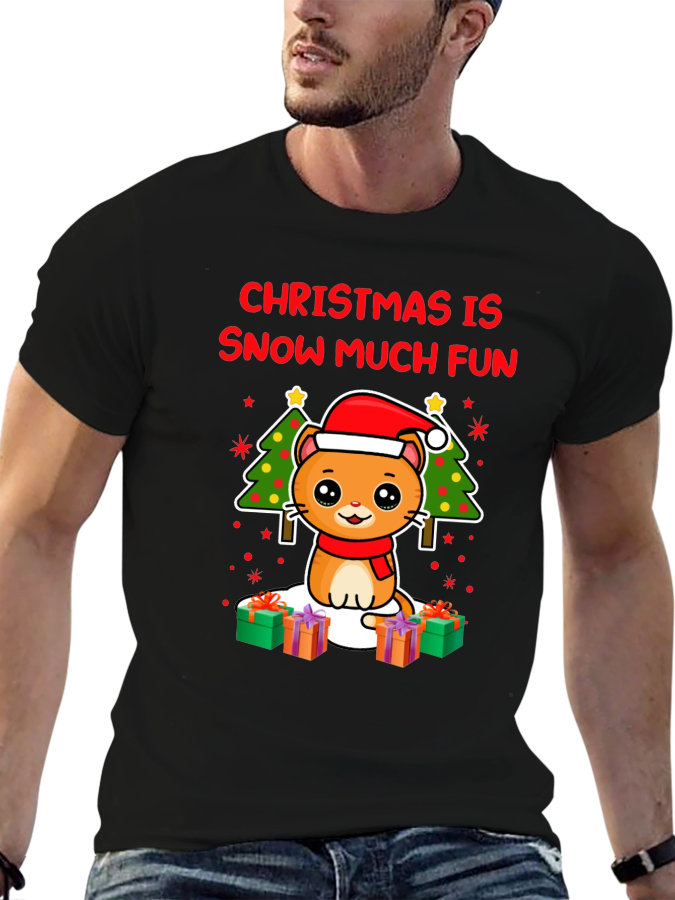 Christmas Cat T-Shirt - Snow Much Fun!