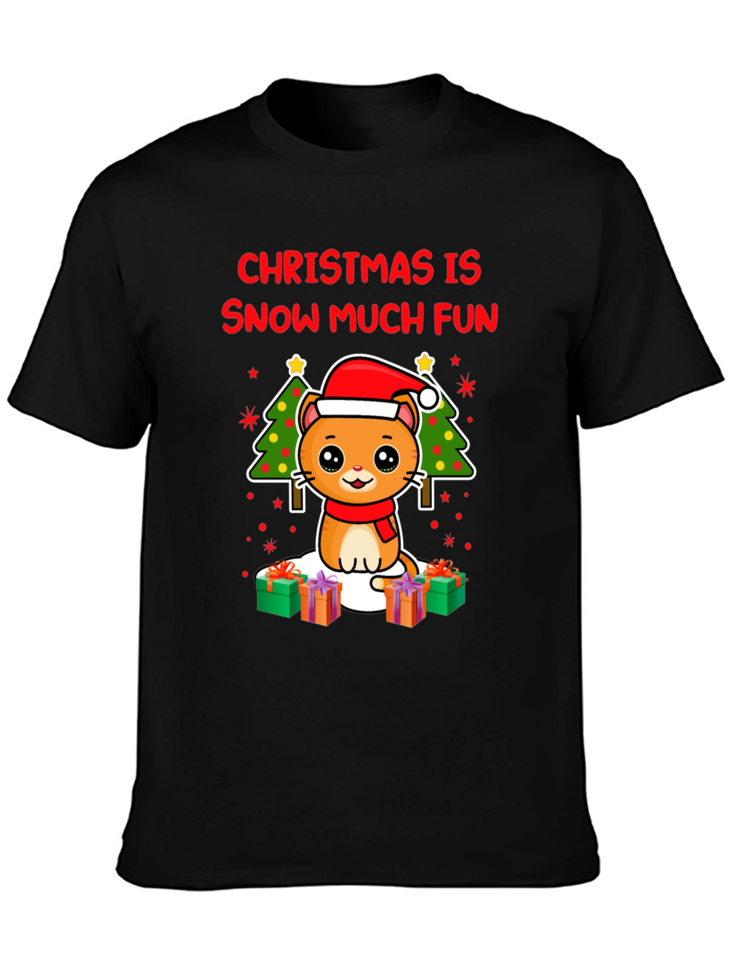 Christmas Cat T-Shirt - Snow Much Fun!
