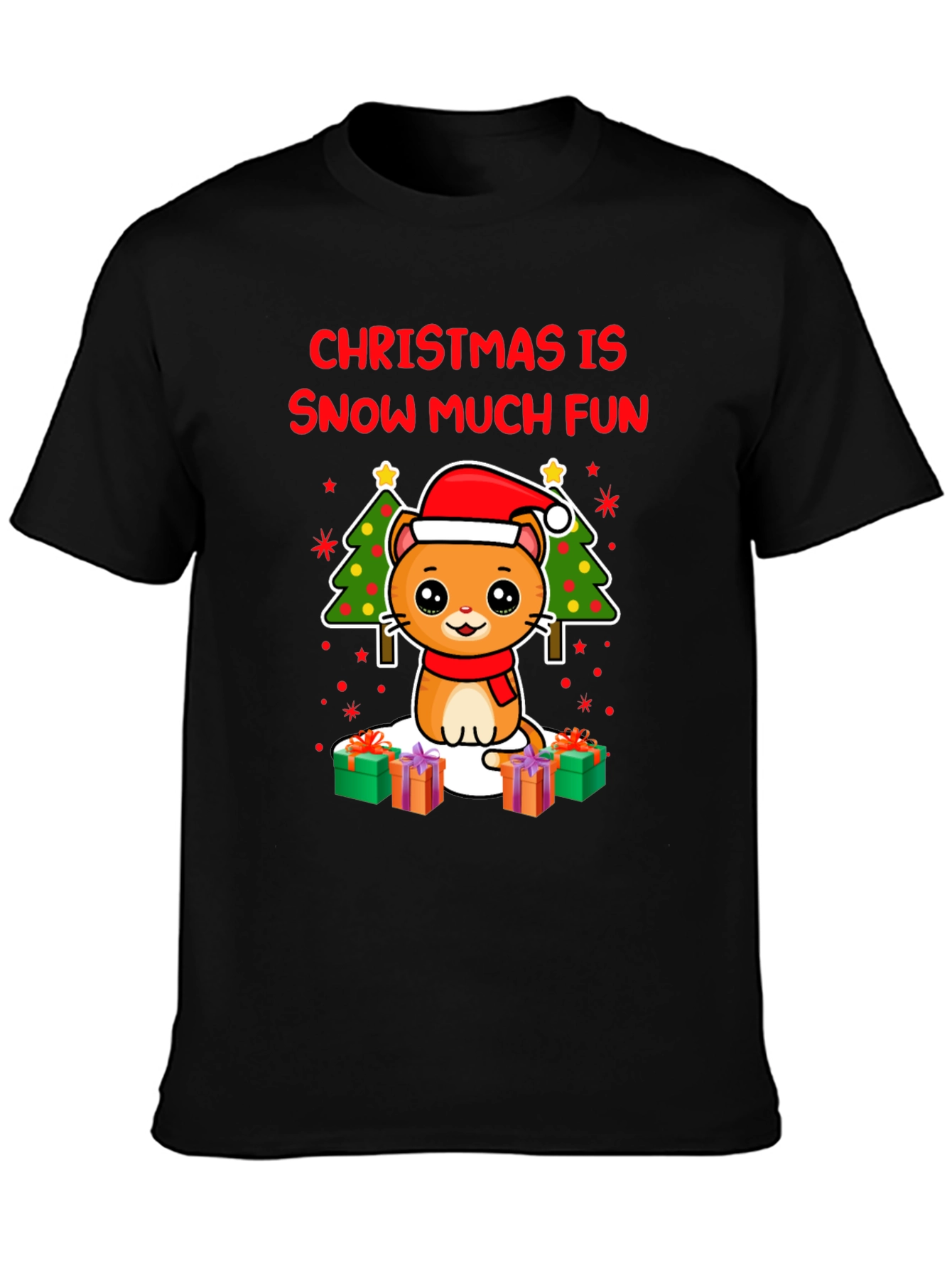 Christmas Cat T-Shirt - Snow Much Fun!