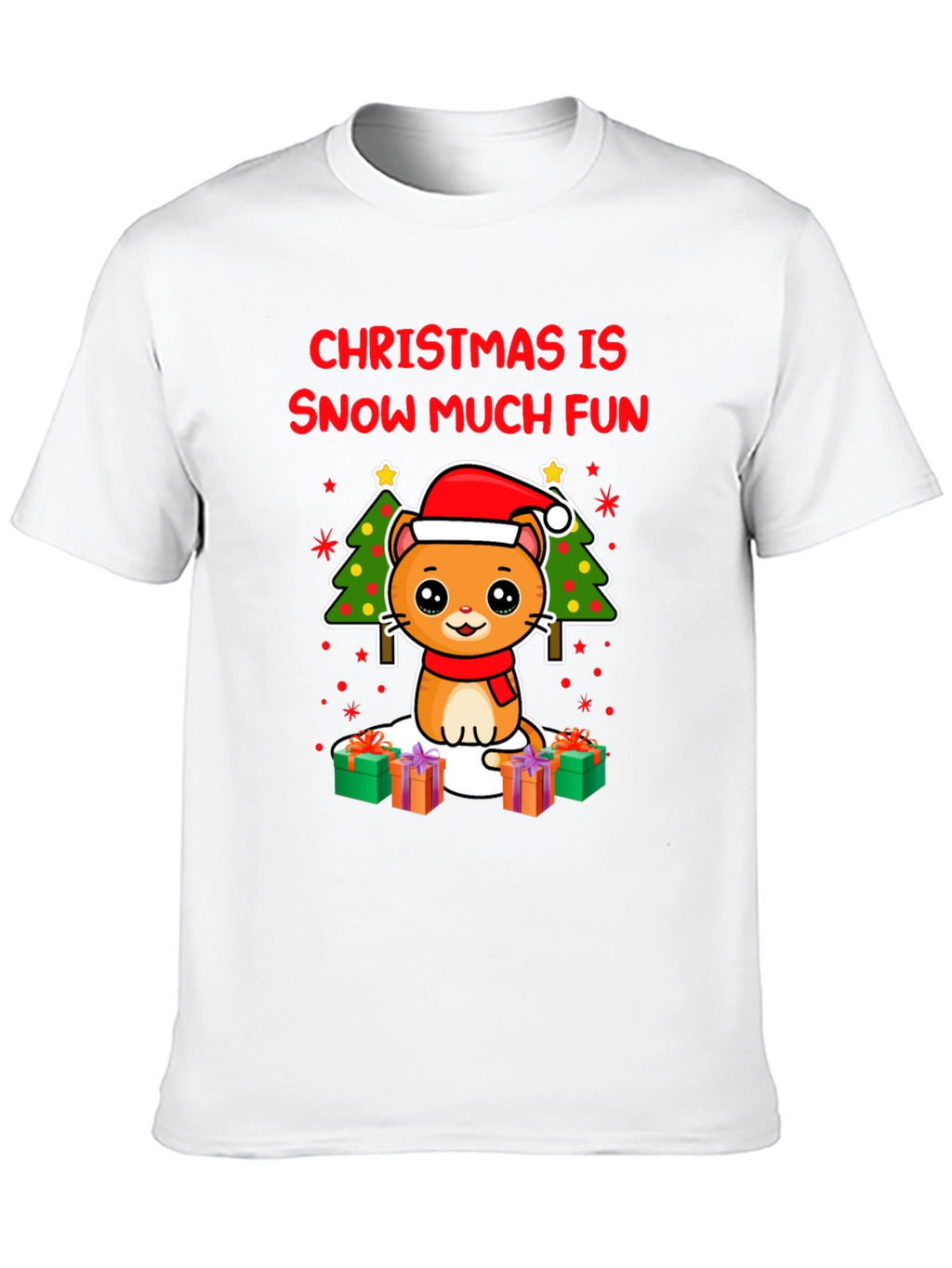Christmas Cat T-Shirt - Snow Much Fun!