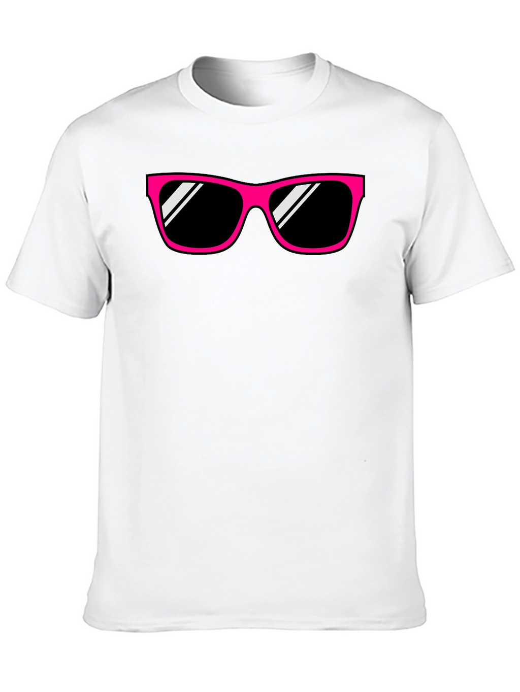 Pink Sunglasses Graphic Black T-Shirt