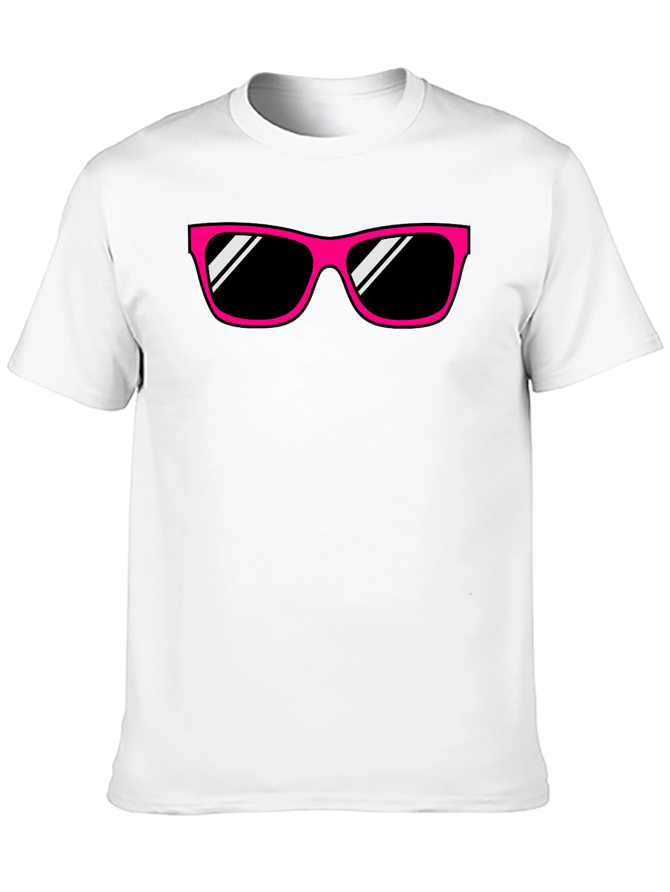 Pink Sunglasses Graphic Black T-Shirt