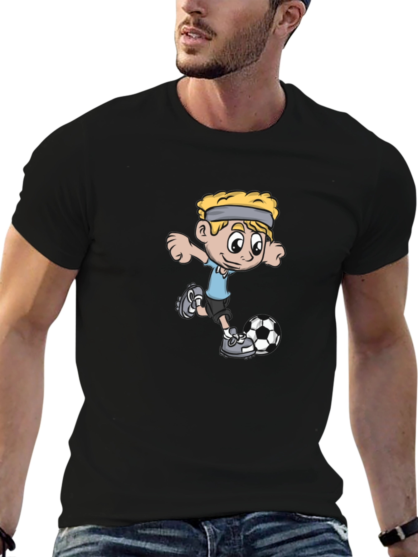 Soccer Boy Black T-Shirt