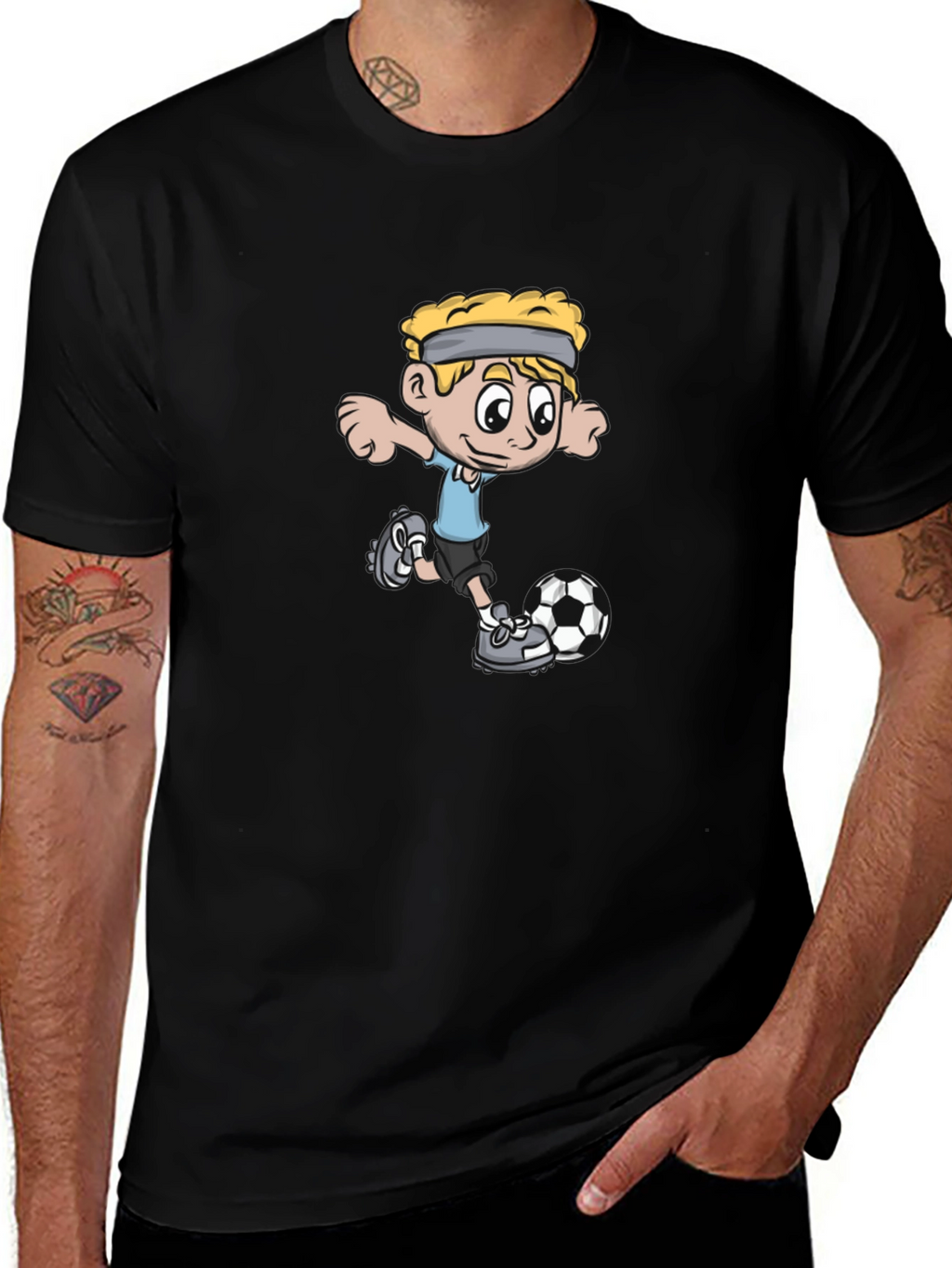 Soccer Boy Black T-Shirt