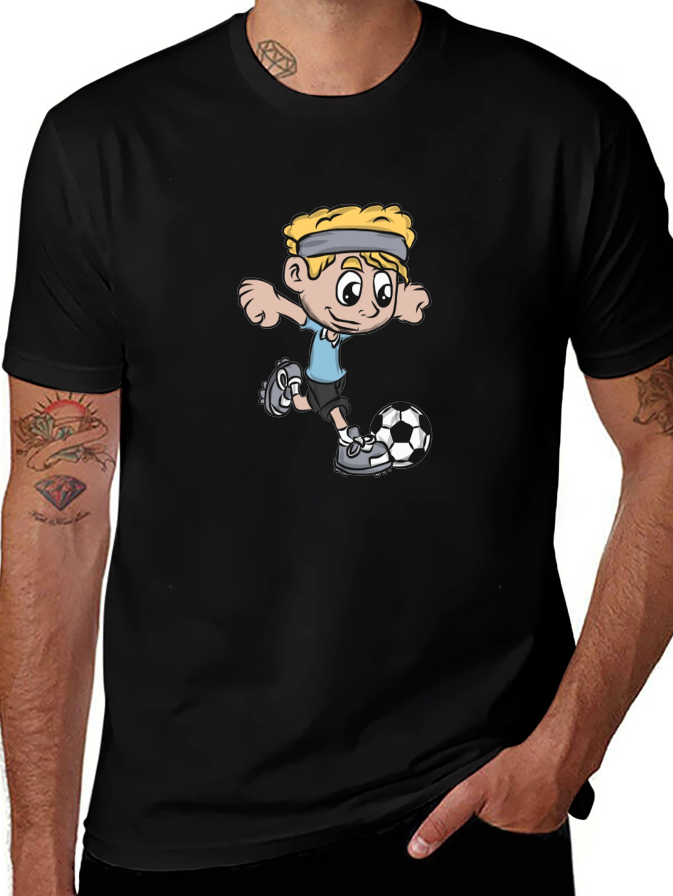Soccer Boy Black T-Shirt