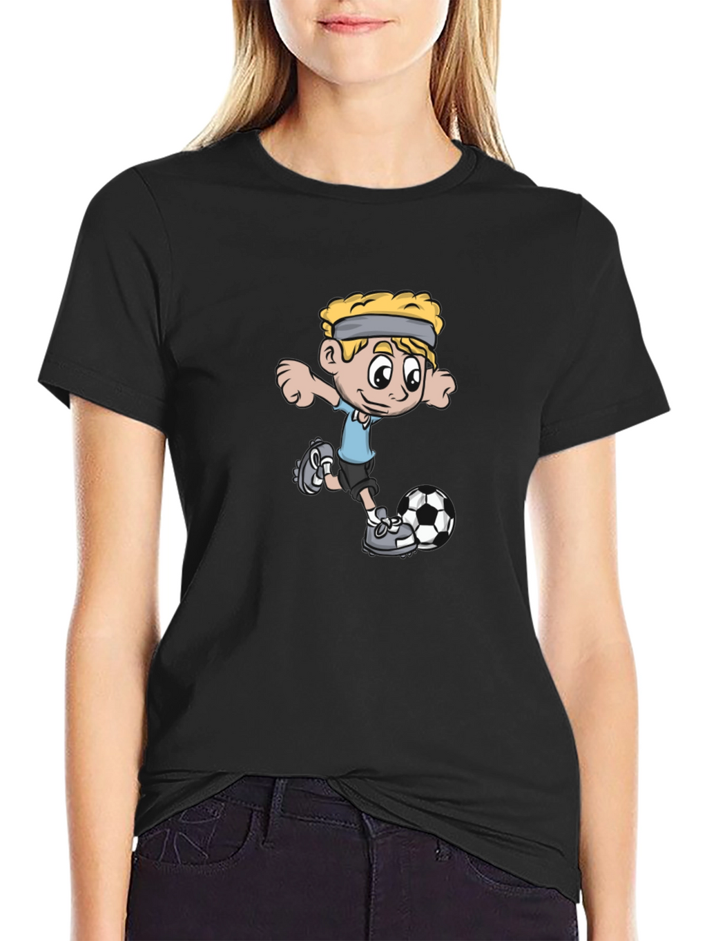 Soccer Boy Black T-Shirt