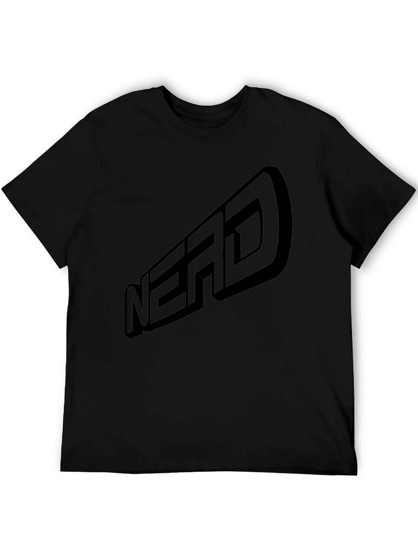 Black Nerd T-Shirt - Casual Graphic Tee