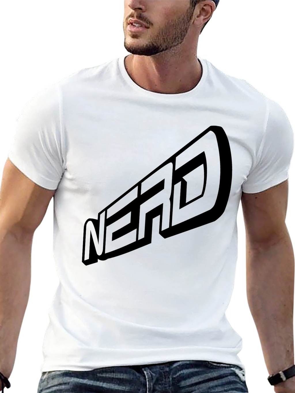 Black Nerd T-Shirt - Casual Graphic Tee